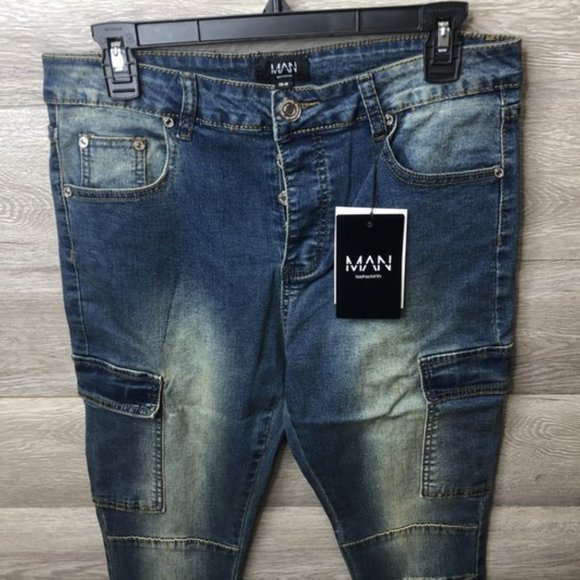Boohoo Man Size 34R Super Skinny Cuff Pocket Jeans - Picture 5 of 11